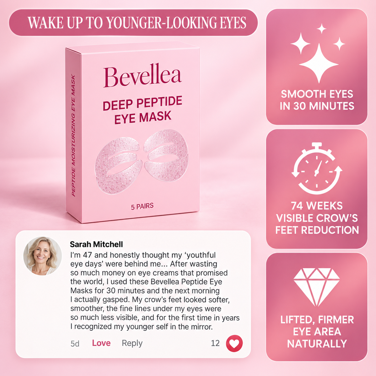Peptide-Powered Deep Collagen Eye Mask