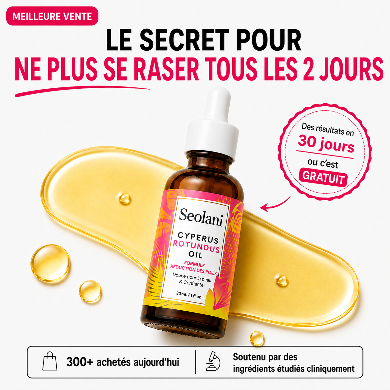 Huile anti-repousse des poils