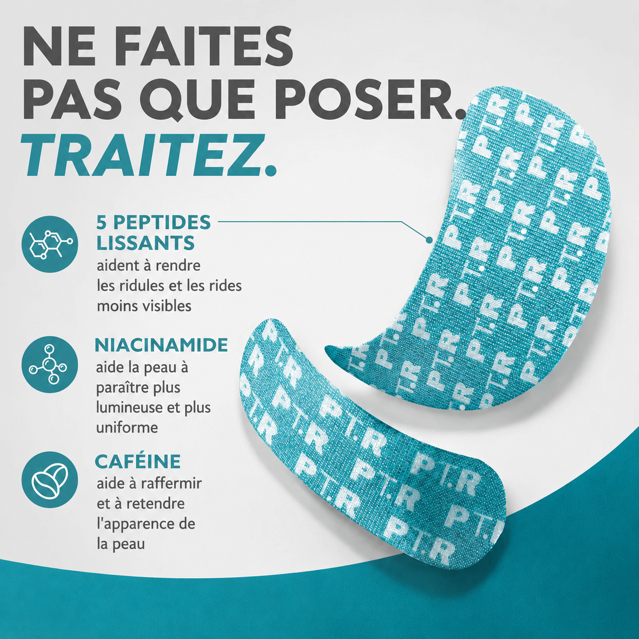 Bande visage et contour des yeux infusée aux peptides