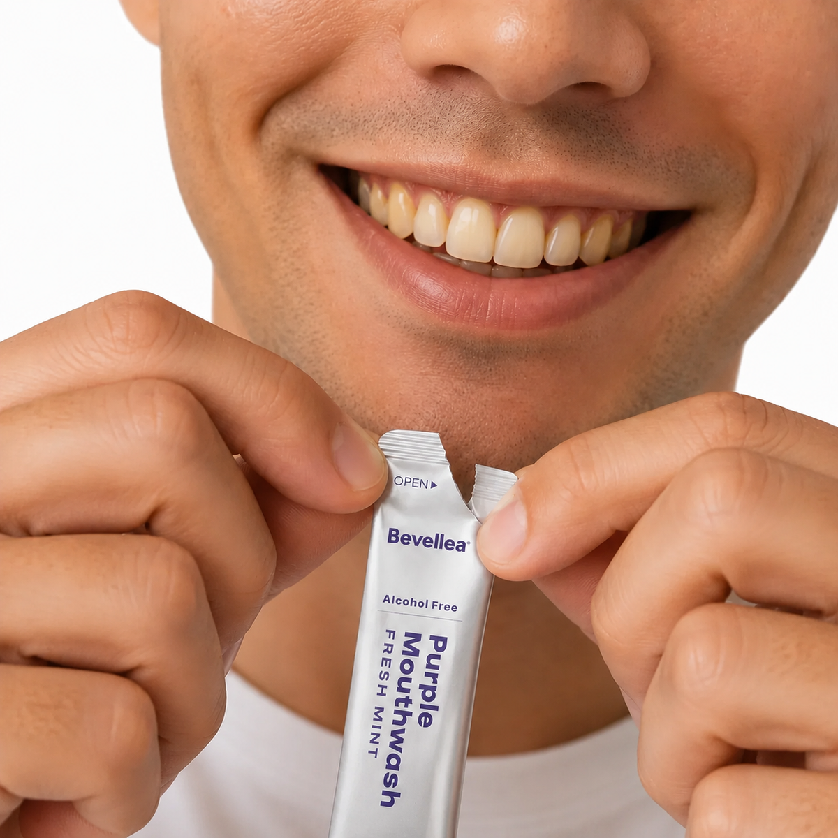 Tear open the Bevellea sachet