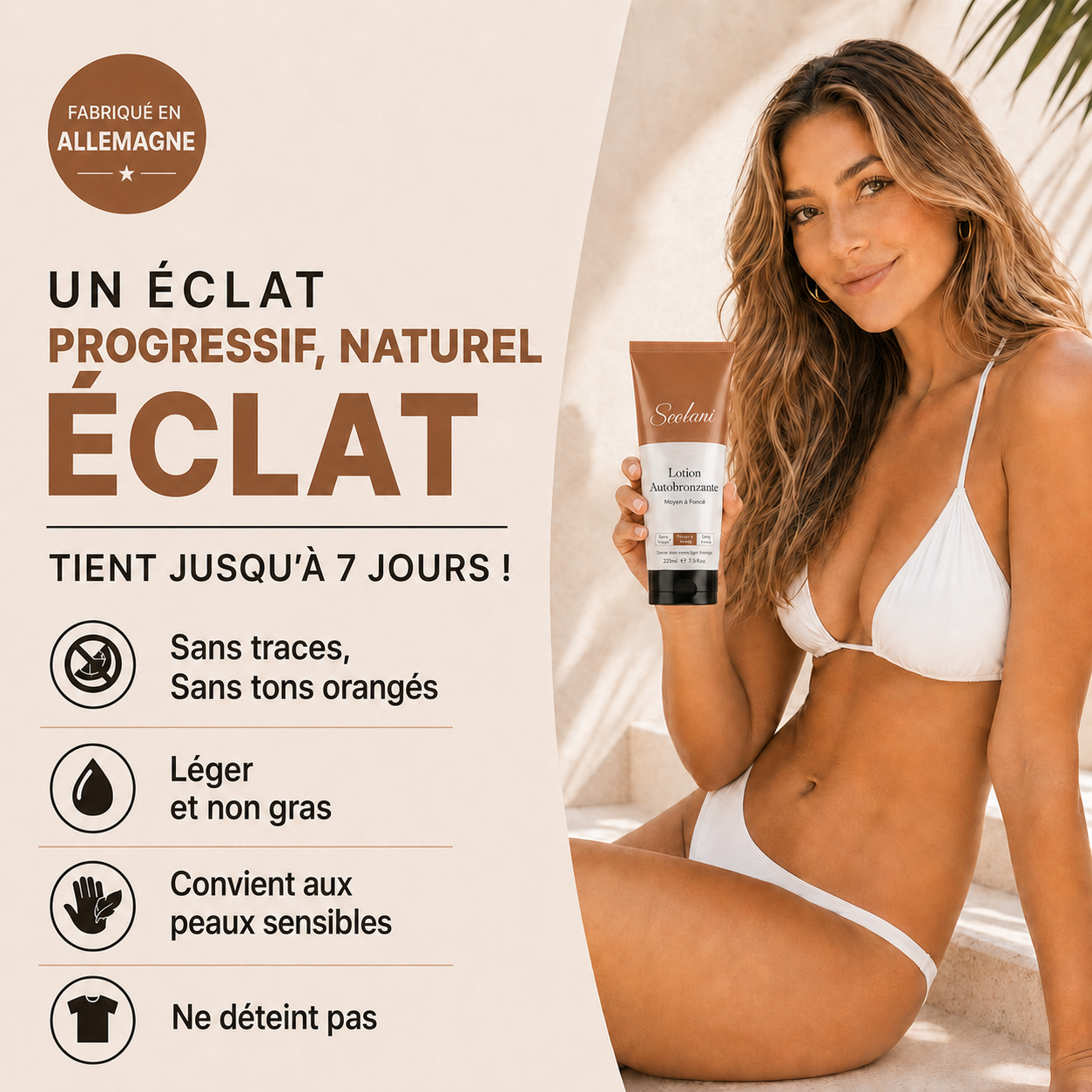 Lotion Autobronzante Corps | Crème de Bronzage Sans Soleil Naturelle